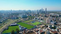 Drone view "la bombonera" stadium of the Boca Juniors team in Argentina
