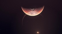 Surface Of Mars With Distant Sun - animation	