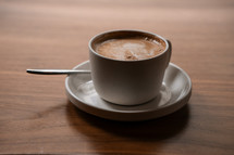 Coffee cup in a cafe, cappuccino latte drink