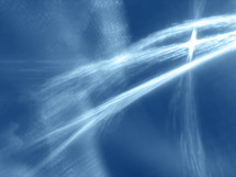 cross effect and clouds in blue sky