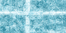 teal cross behind glass with abstract pattern