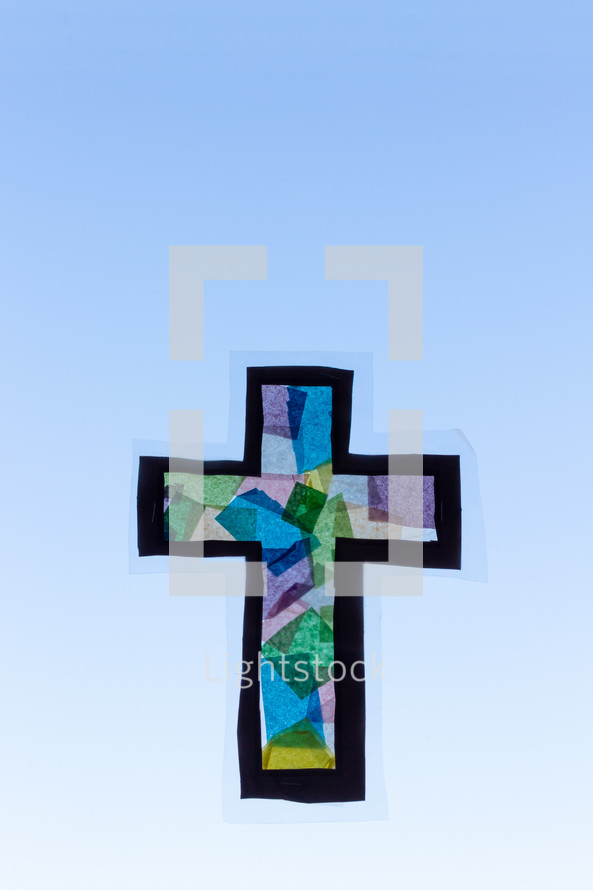 stained glass easter cross craft