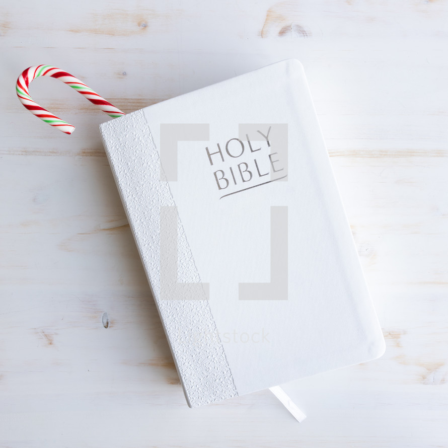 candy cane in a Bible 