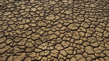 Dry cracked soil during a drought or famine