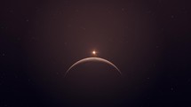Sunrise Above Planet Mars - animation	