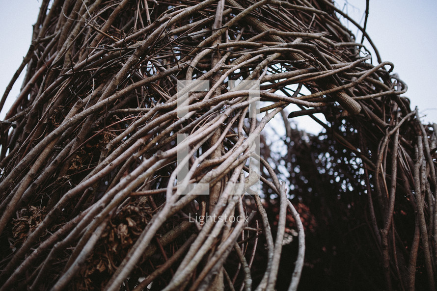 arch of woven sticks 
