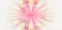 paint splatters and centered pink rays