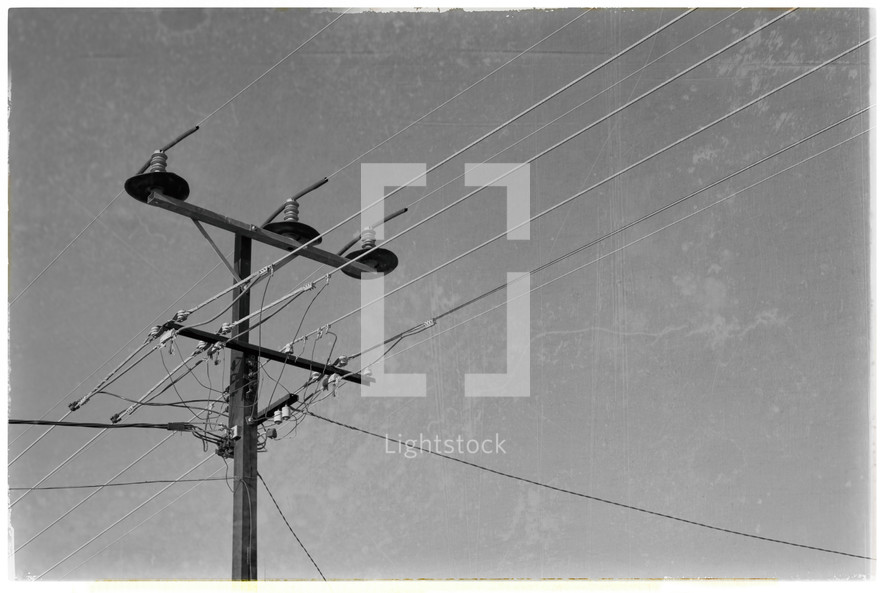 photograph of an electrical pole 