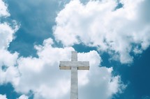 A White Cross with Blue Sky