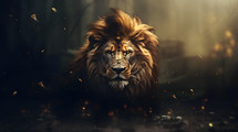A lion on a a grunge background