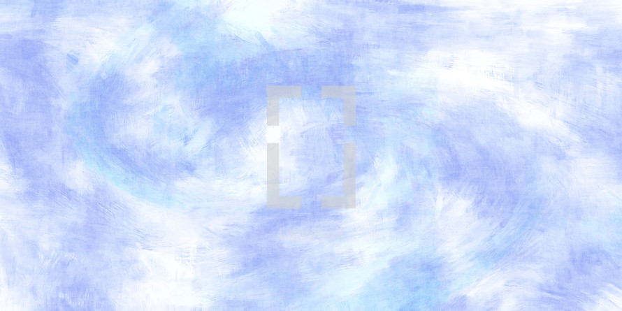brush stroke canvas in blue, purple and white, suggesting motion, sky, clouds, water