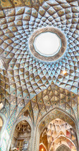 ornate ceiling of a dome in Iran 