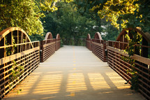 Tree-lined bridge.