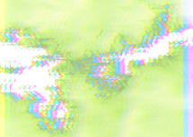 map-like glitch effect, staggered colors, yellow, green, cyan, pink, white