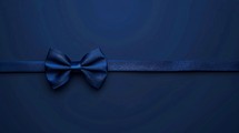 Navy bow and ribbon on navy background