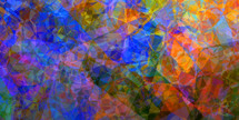 complex, bold multicolored overlapping polygon backdrop 