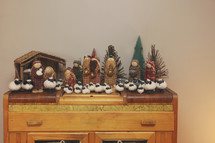 a hand made nativity scene for Christmas display