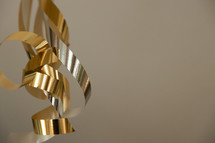 gold ribbon with copyspace 
