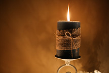 flame on a black candle 