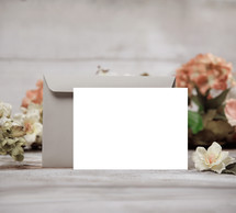 blank white envelope and card 