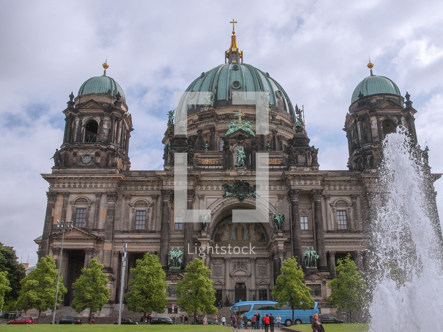 BERLIN, GERMANY - CIRCA MAY 2014: Tourists visiting the Berliner Dom cathedral church in Berlin Germany