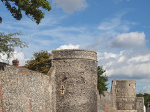 The walls of the City of Canterbury in Kent England UK