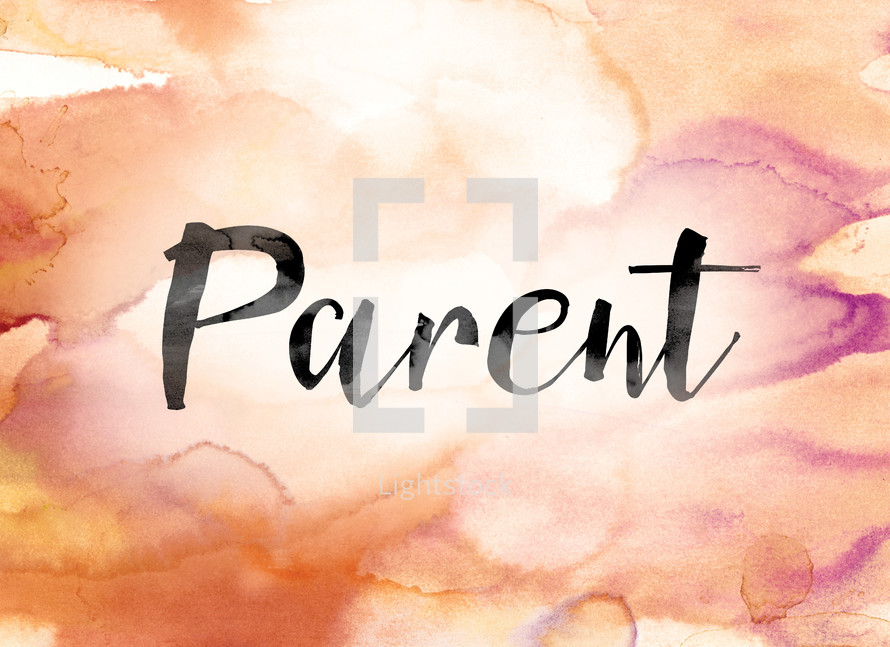 word parent on watercolor background 
