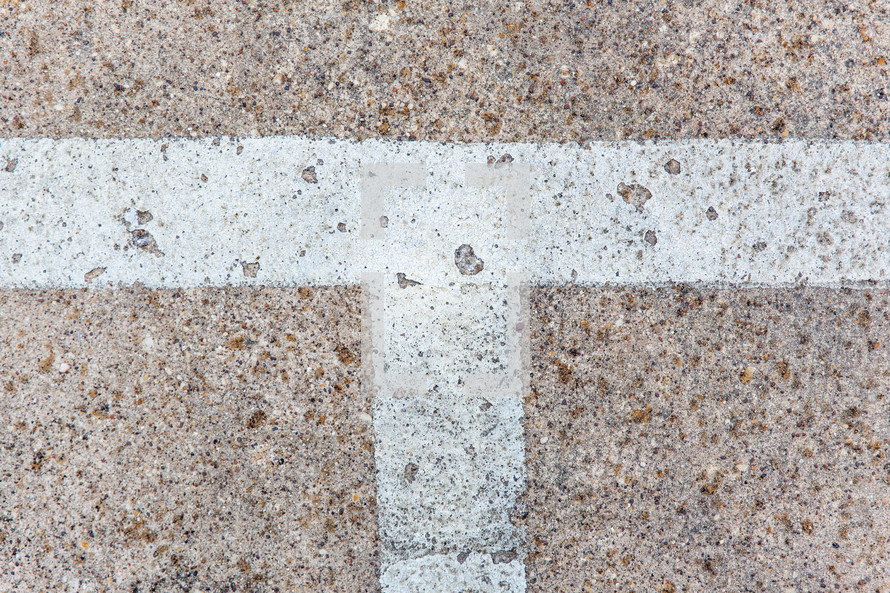 white lines on concrete 