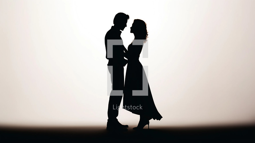 Silhouette of man and woman 