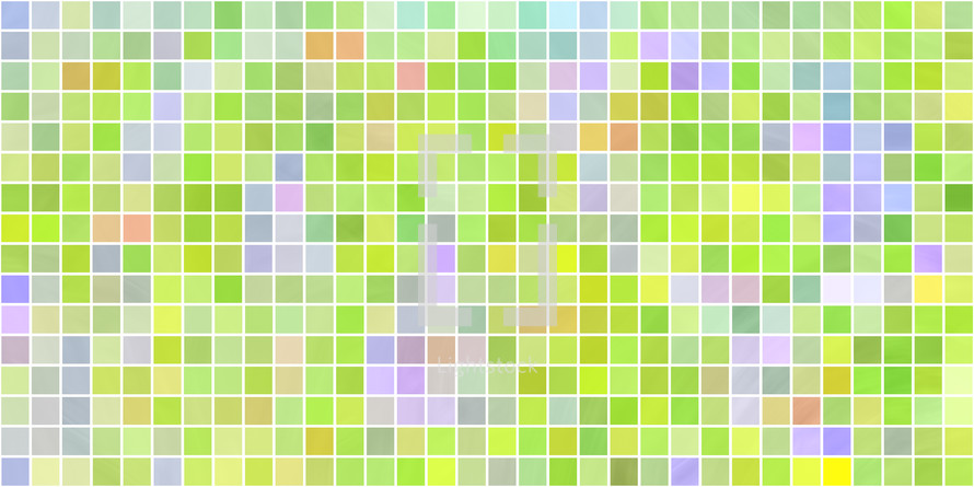 green, lavender, yellow tiles in grid layout