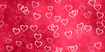 heart pattern background - white on red with many hearts