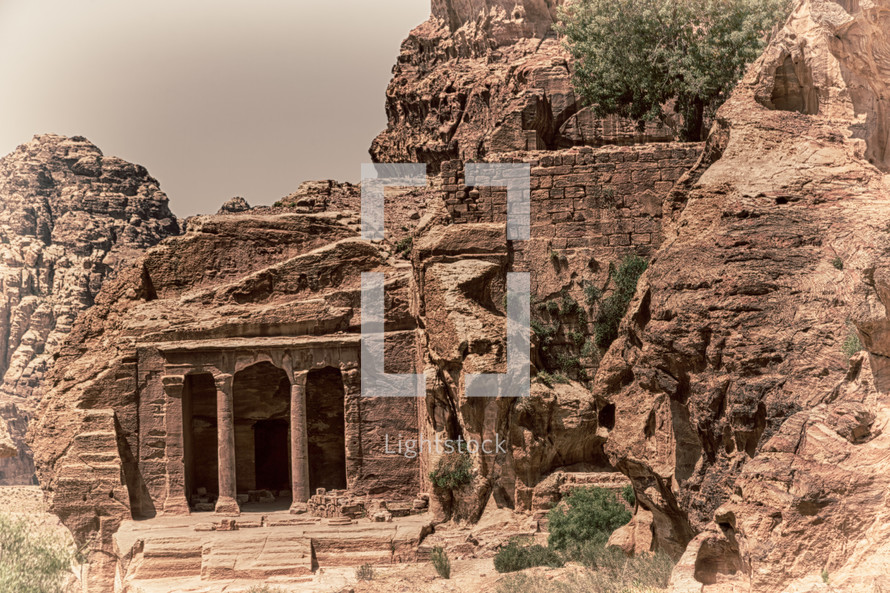 antique site of petra in Jordan