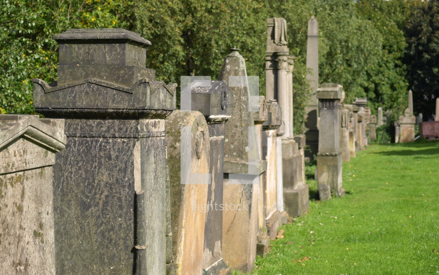 The Glasgow necropolis, Victorian gothic garden cemetery in Scotland
