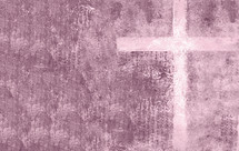 textural cross painting in muted pink