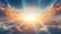 Sun in the sky of Paradise with God's Power 
