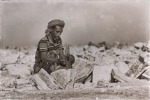 salt worker in Ethiopia 