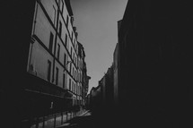 dark narrow streets of Paris 