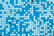 small blue mosaic tiles background 