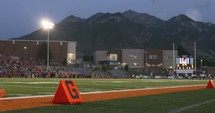 football field and mountains