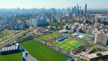 Drone view stadium surrounding of the Boca Juniors team in Argentina
