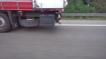 passing a truck on a highway 