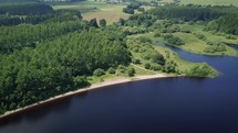 Aerial View of Pan Along Beach to Blessington Greenway, County Wicklow, Ireland