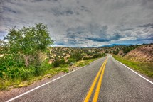 road through desert landscape 