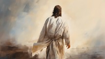 Painting Wallpaper Of Jesus Walking 
