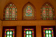 stained glass windows in a mosque in Iran 
