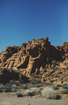 red rock formations in a desert 