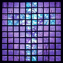 cross mosaic purple and turquoise