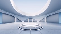 Empty creative round room background, 3d rendering.
