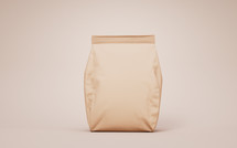 Brown blank paper package bag, 3d rendering.