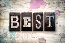 word best on wood background 